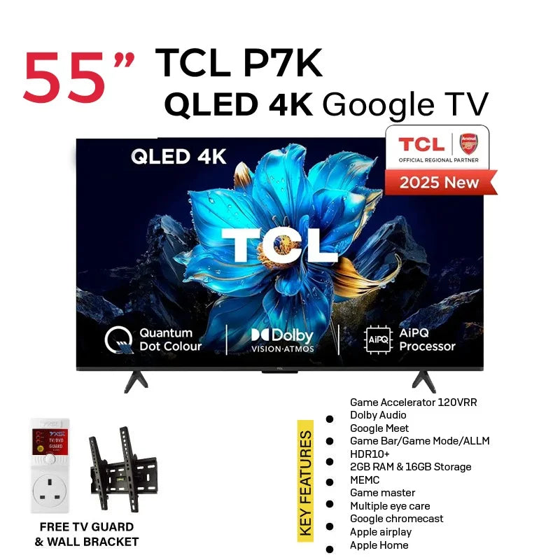 TCL P7K 55 Inch QLED 4K HDR TV