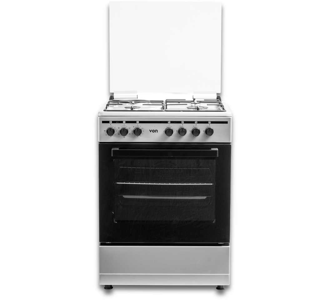 Von Cooker 3 Gas + 1 Electric 60x55 - VCF653151FSY Thick Enamel Inox Grey