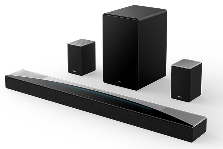 TCL Q85H  Pro 7.1.4 Channel Sound Bar with Dolby Atmos, Wireless Subwoofer, and Wireless Surround Speakers