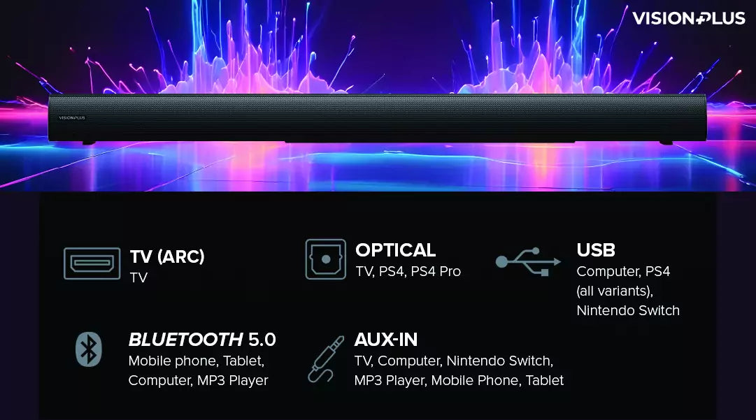 VP2113SB Deep Bass 360Watts 2.1CH Sound Bar