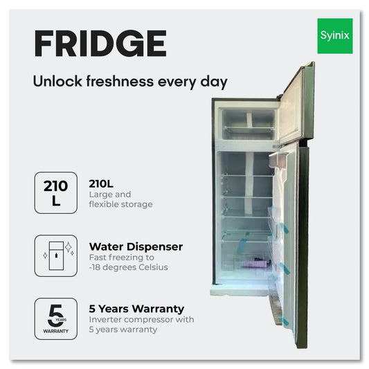 Syinix 210L Frost Fridges With Dispenser.