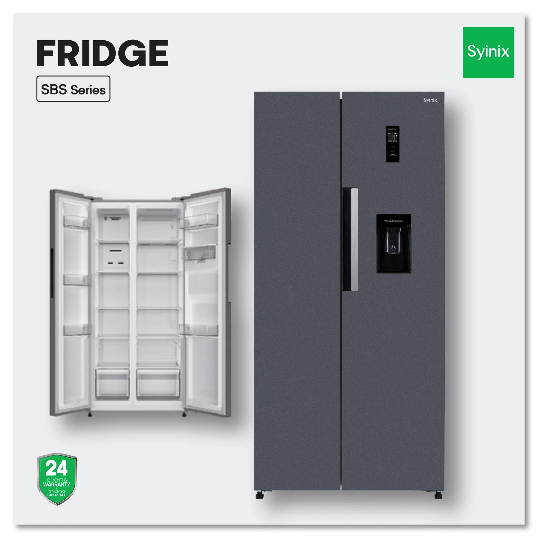 Syinix 460L Non Frost Fridge Side by Side – DIGITAL CITY ELECTRONICS