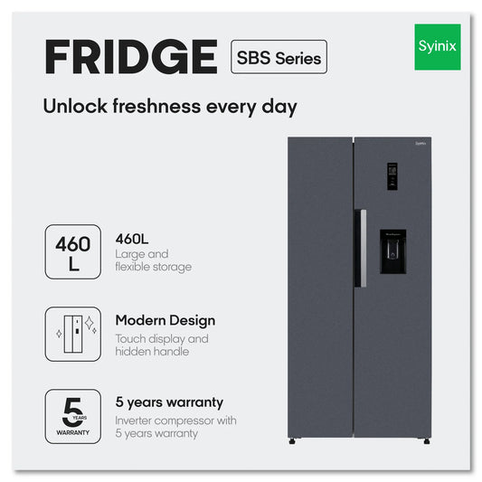Syinix 460L Non Frost Fridge Side by Side
