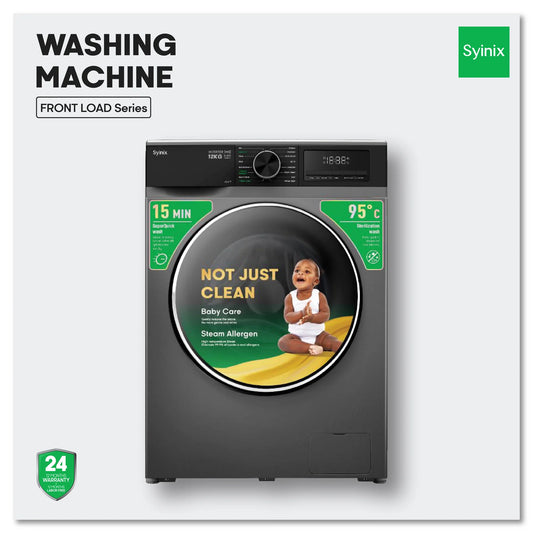Syinix 12kg Front Load, Wash & Spin, Washing Machine