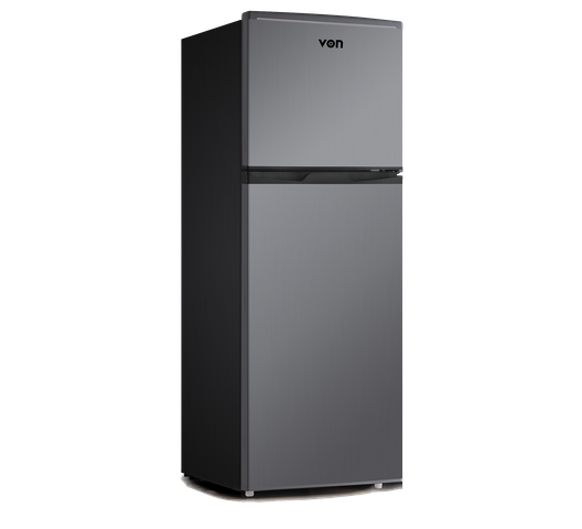 Von VRT-138DRHX Double Door Fridge 138L - Inox