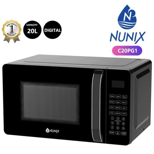 Nunix 20L Digital Microwave  Black No Grill