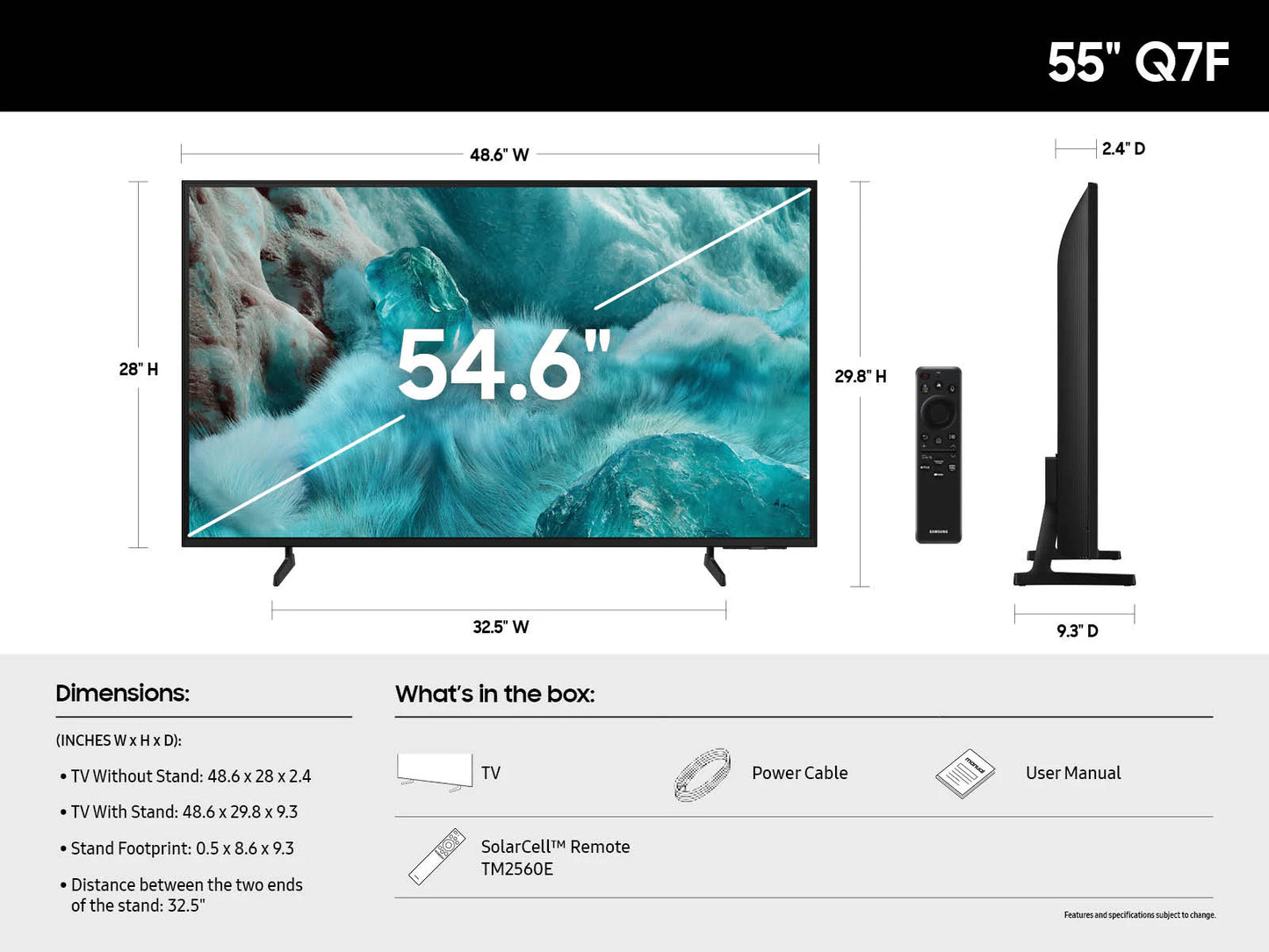 Samsung 55 Inch QLED Q7F
4K  Vision AI Smart TV (2025)