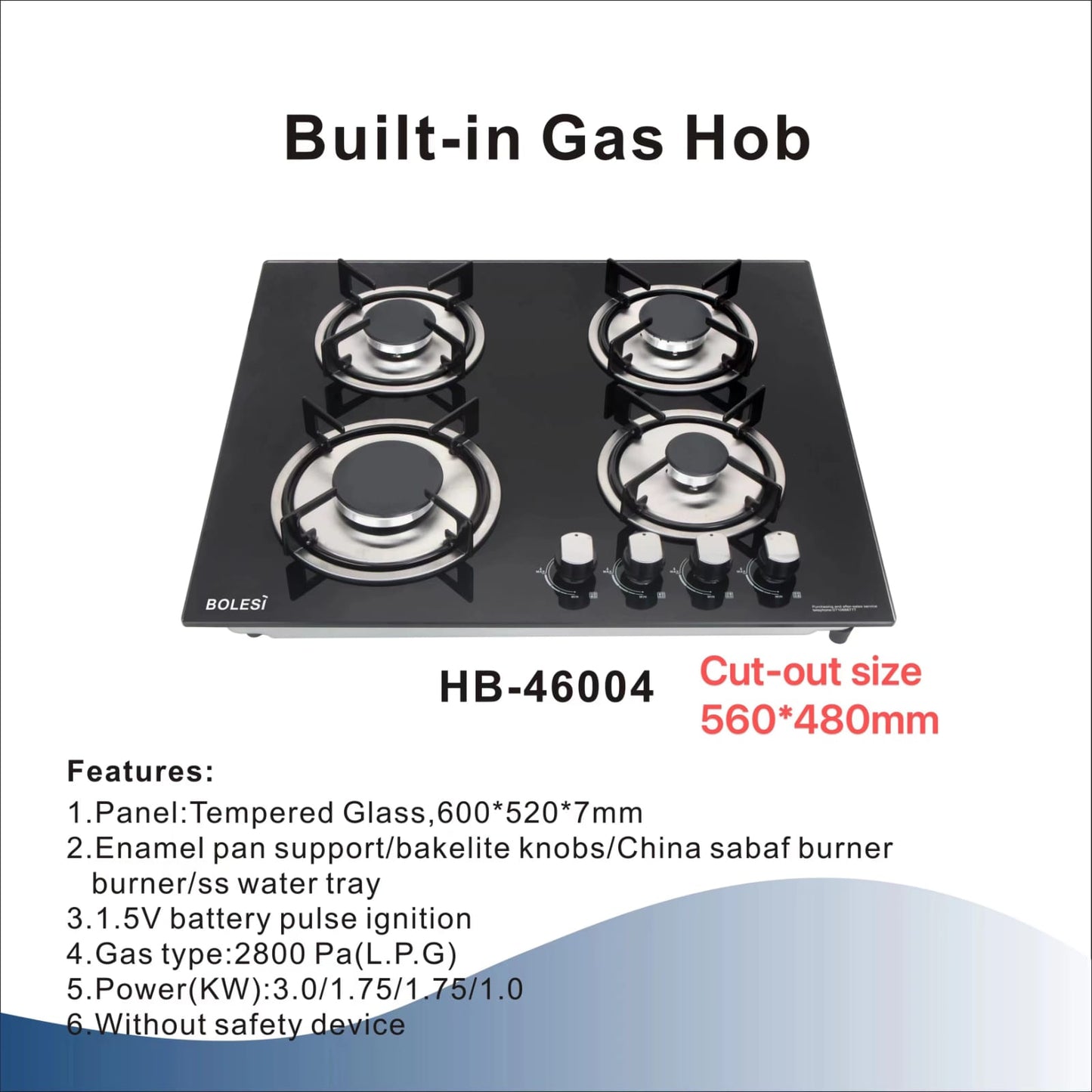 Bolesi Built-in Gas Hob HB-46004