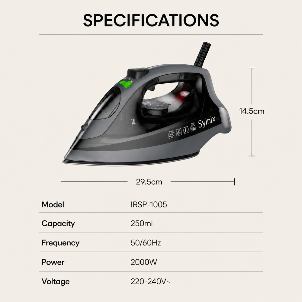 Syinix Steam Iron IRSP-1005