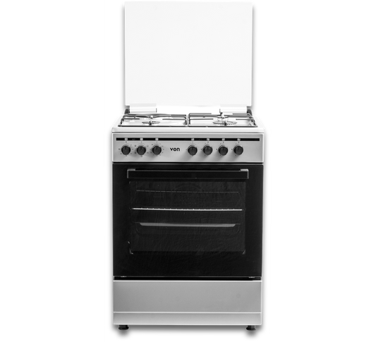 Von Cooker 3 Gas + 1 Electric 60x55 - VCF653151FSY Thick Enamel Inox Grey